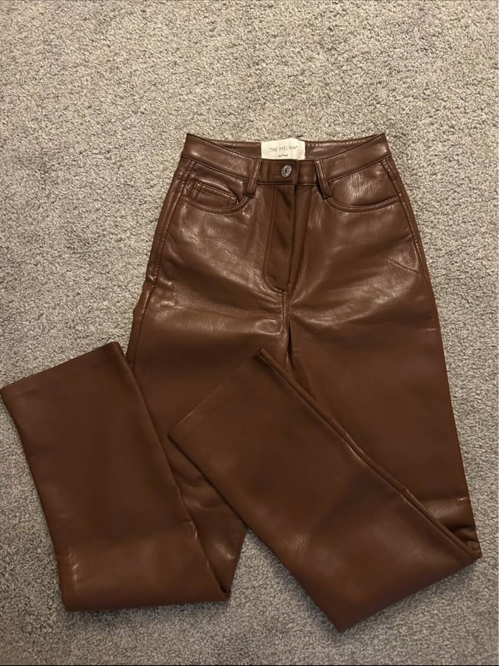 Aritzia Melina Women's Leather Pants - Brown